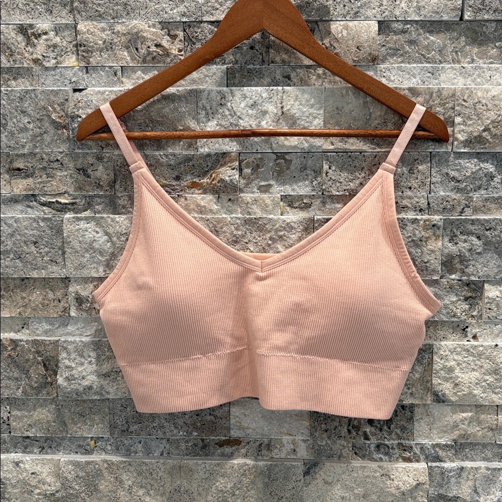 Carisma Soft peach Ribbed Top plus size 2X sports bra good condition